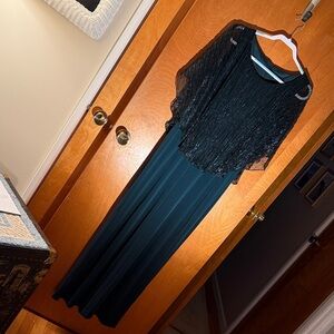 Connected Apparel Black and Teal Jumpsuit